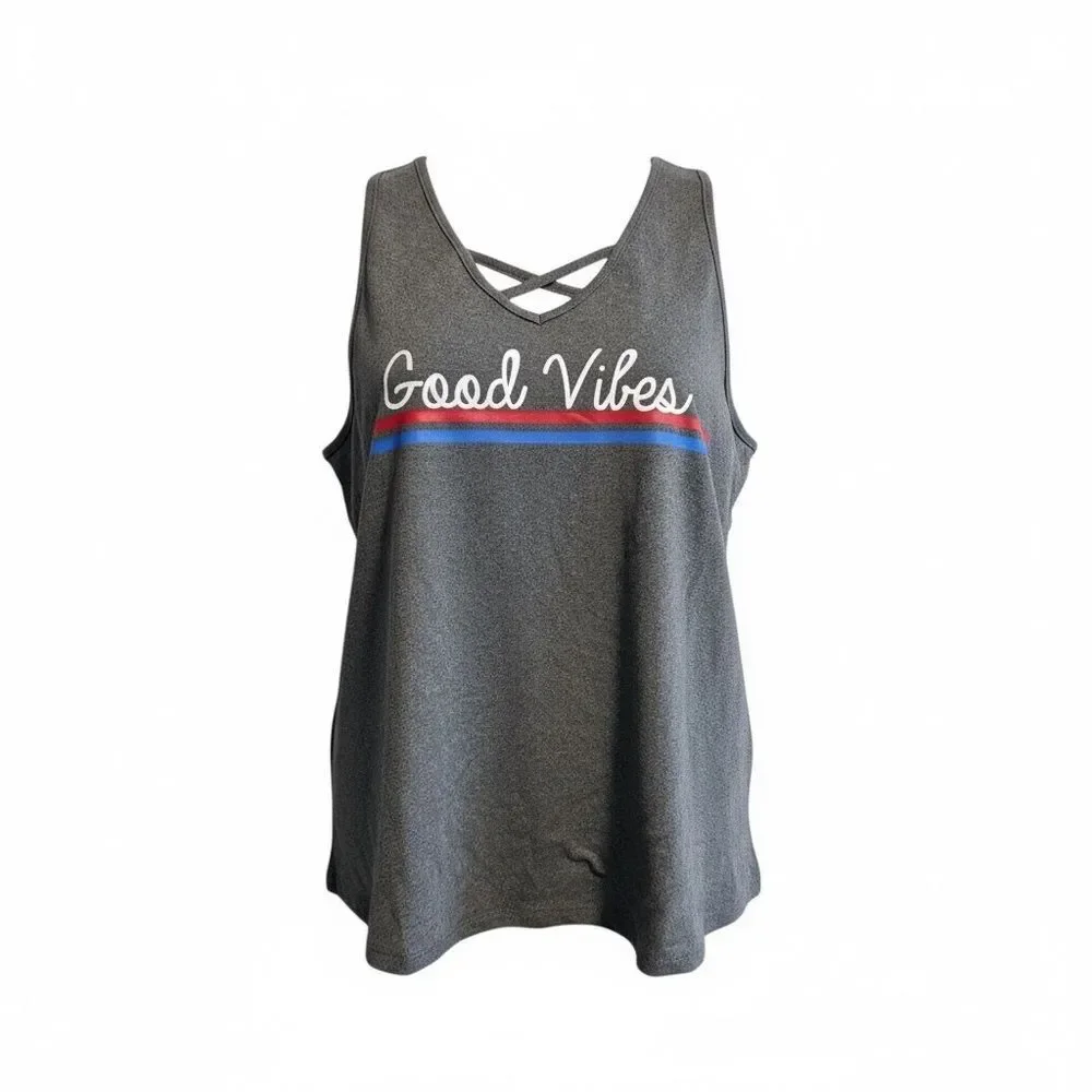 NWT Youth Girls Gray Cold Shoulder Long Sleeve Graphic Shirt Top - Size Large